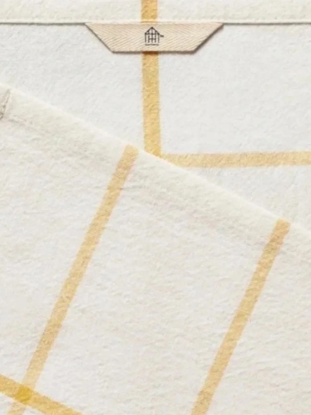 Hearth & Hand Cream and Mustard Yellow Grid Kitchen Towels